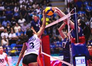 Costa Rica And Guatemala Battle The Ball Over The Net